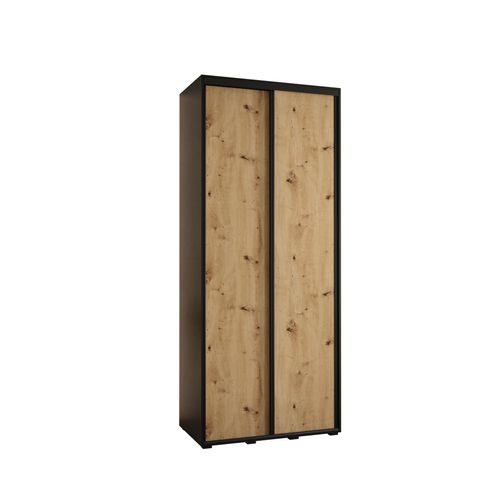 Armoire Davos 1 à Portes Coulissantes 235,2/120/45 2 Portes (noir/artisan/noir)