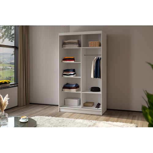 Armoire Vox 120 Cm – 2 Portes Coulissantes Avec Miroir – Chêne Sonoma