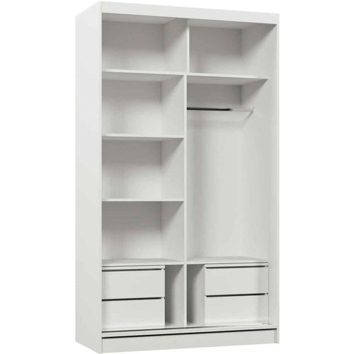 Armoire Vox 120 Cm – 2 Portes Coulissantes Avec Miroir Et 2 Modules à Tiroirs – Chêne Sonoma