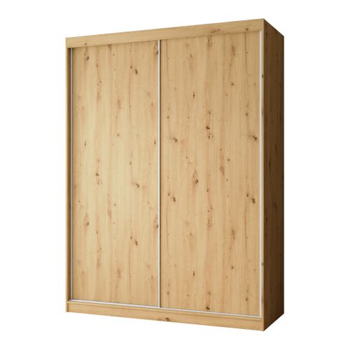 Armoire 2 Portes Coulissantes – Mario 150 cm - Chêne Artisan