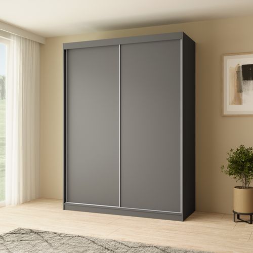 Armoire 2 Portes Coulissantes – Mario 150 cm - Graphit