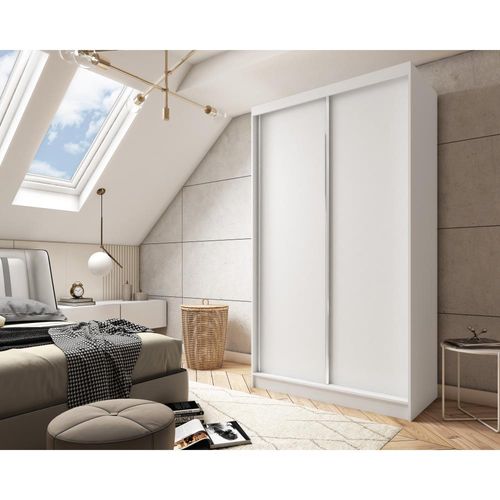 Armoire 2 Portes Coulissantes – Mario 120 cm - Blanc