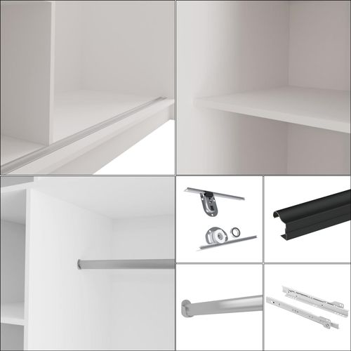 Armoire 2 Portes Coulissantes – Mario 150 cm - Blanc