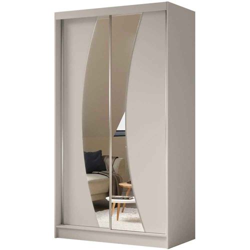 Armoire Vox 120 Cm – 2 Portes Coulissantes Avec Miroir – Cachemire
