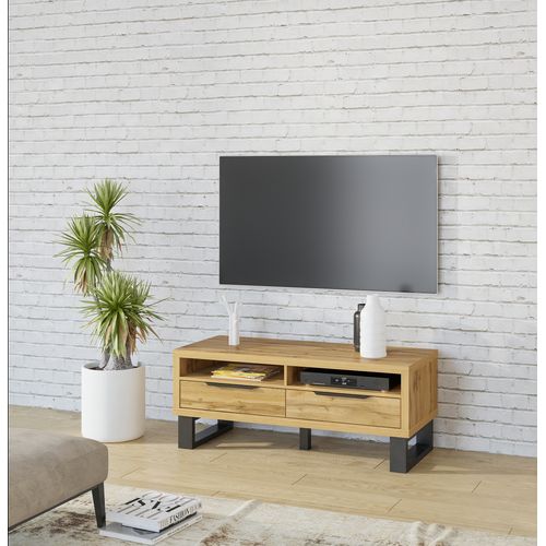 Meuble TV, Deux Tiroirs, 124 Cm