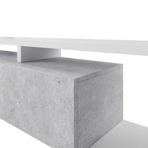 Commode 4 Tiroirs, 180 Cm, Blanc + Béton Colorado, Bota