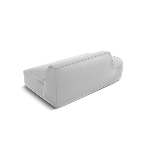 Canapé Modulable Gauche "charles" 2 Places En Velours Gris Clair