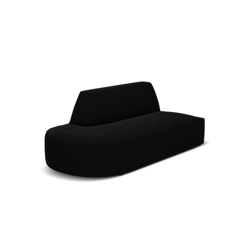 Canapé Modulable Gauche "charles" 2 Places En Velours Noir