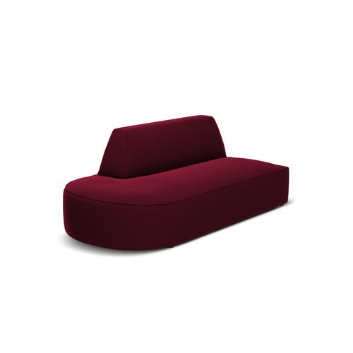 Canapé Modulable Gauche "charles" 2 Places En Velours Rouge