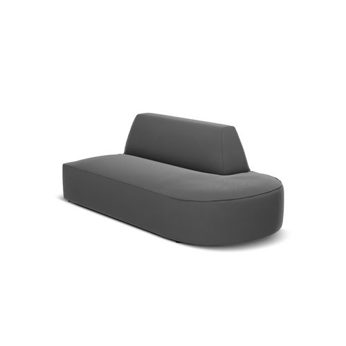 Canapé Modulable Droit "charles" 2 Places En Velours Gris Foncé