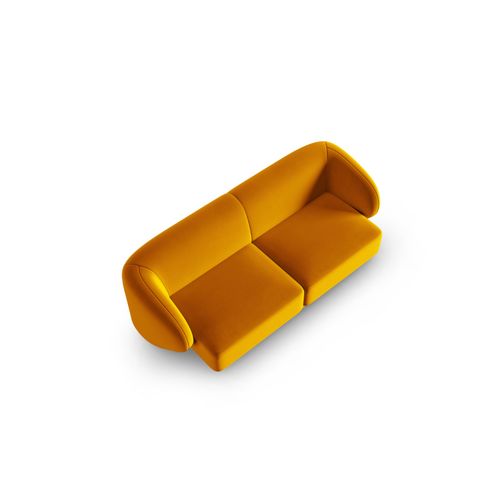 Canapé Modulable "lionel" 2 Places En Velours Jaune
