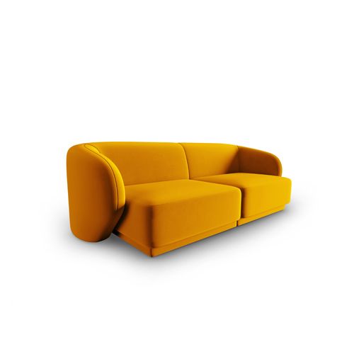 Canapé Modulable "lionel" 2 Places En Velours Jaune