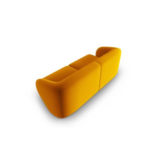 Canapé Modulable "lionel" 2 Places En Velours Jaune