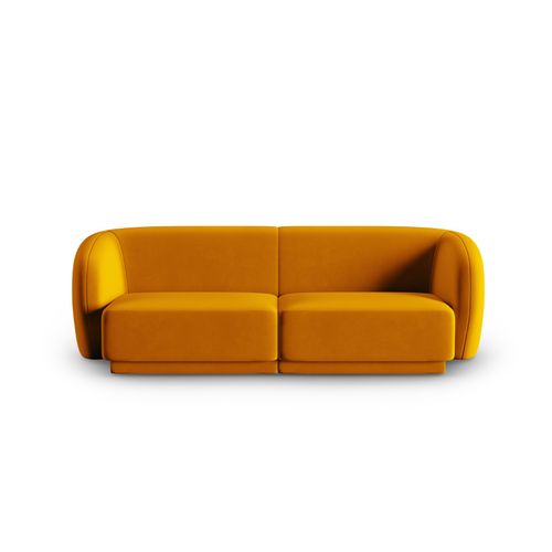 Canapé Modulable "lionel" 2 Places En Velours Jaune