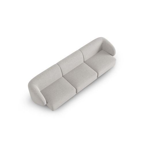 Canapé Modulable "lionel" 3 Places En Chenille Argent Chiné