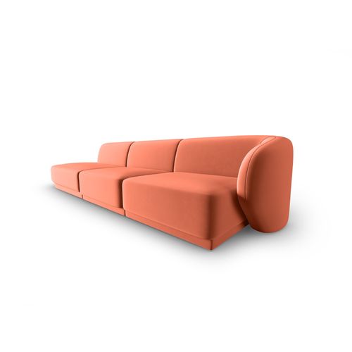 Canapé Modulable Gauche "lionel" 4 Places En Velours Corail
