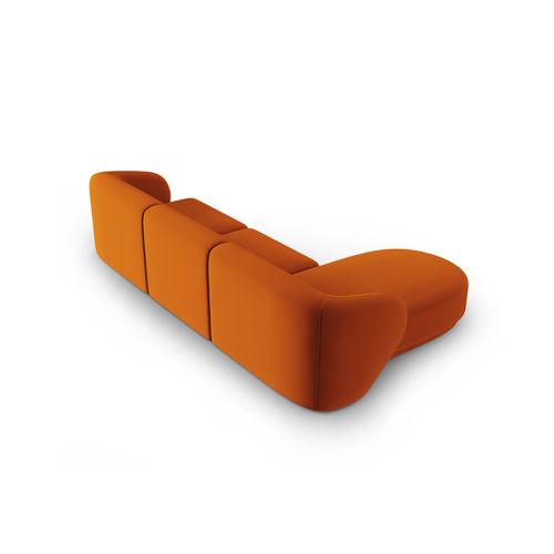 Canapé D'angle Gauche Modulable "lionel" 4 Places En Velours Terracotta