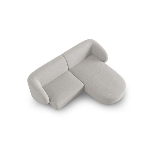 Canapé D'angle Droit Modulable "lionel" 3 Places En Chenille Argent Chiné