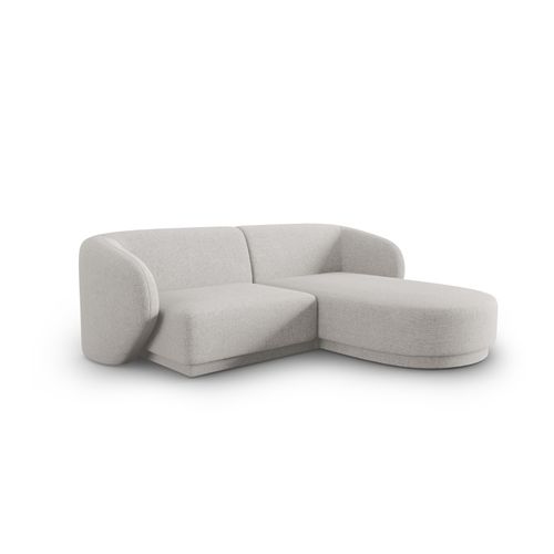 Canapé D'angle Droit Modulable "lionel" 3 Places En Chenille Argent Chiné