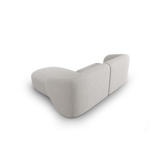 Canapé D'angle Droit Modulable "lionel" 3 Places En Chenille Argent Chiné