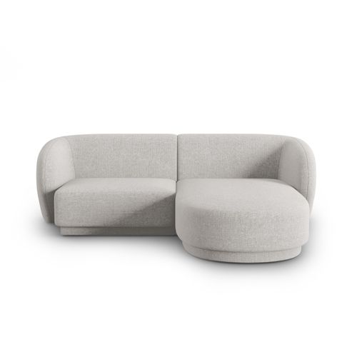 Canapé D'angle Droit Modulable "lionel" 3 Places En Chenille Argent Chiné