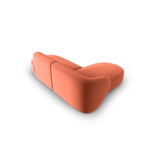 Canapé D'angle Gauche Modulable "lionel" 4 Places En Velours Corail