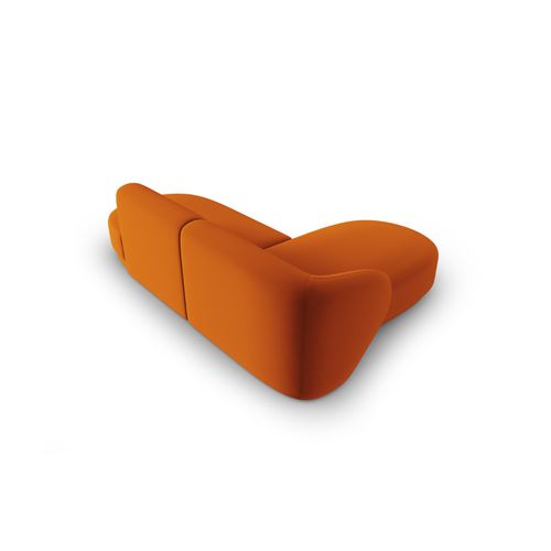 Canapé D'angle Gauche Modulable "lionel" 4 Places En Velours Terracotta