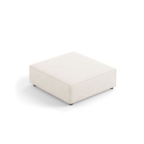 Pouf "arendal" En Chenille Avec Un Effet Côtelé Ivoire