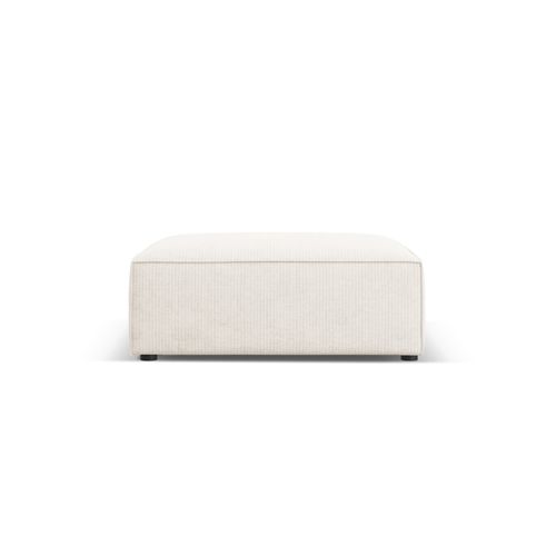 Pouf "arendal" En Chenille Avec Un Effet Côtelé Ivoire