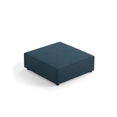 Pouf "arendal" En Chenille Avec Un Effet Côtelé Bleu Marine