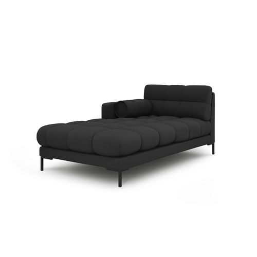 Méridienne Gauche "bali" En Tissu Structurel Gris Foncé
