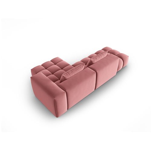 Canapé D'angle Droit Modulable "lorella" 4 Places En Velours Saumon