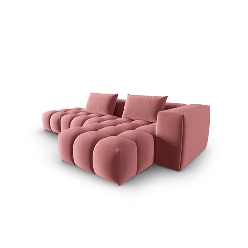Canapé D'angle Droit Modulable "lorella" 4 Places En Velours Saumon