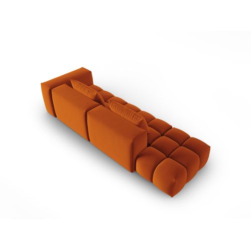 Canapé Modulable Gauche "lorella" 3 Places En Velours Terracotta