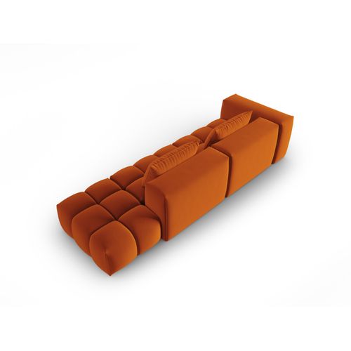 Canapé Modulable Droit "lorella" 3 Places En Velours Terracotta