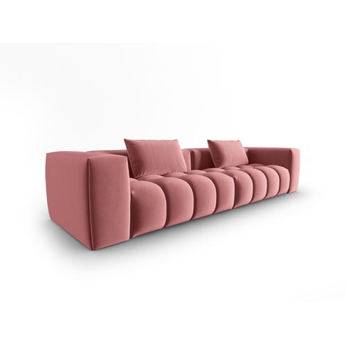 Canapé Modulable "lorella" 5 Places En Velours Saumon