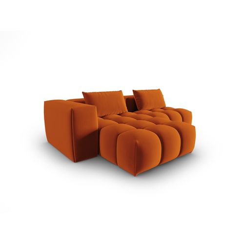 Canapé D'angle Gauche Modulable "lorella" 3 Places En Velours Terracotta