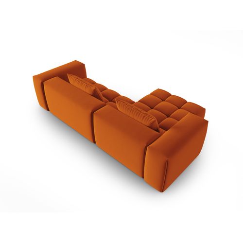 Canapé D'angle Gauche Modulable "lorella" 3 Places En Velours Terracotta