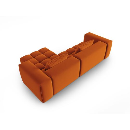 Canapé D'angle Droit Modulable "lorella" 3 Places En Velours Terracotta