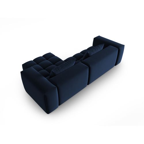 Canapé D'angle Droit Modulable "lorella" 3 Places En Velours Bleu Roi