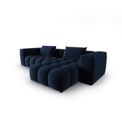 Canapé D'angle Droit Modulable "lorella" 3 Places En Velours Bleu Roi