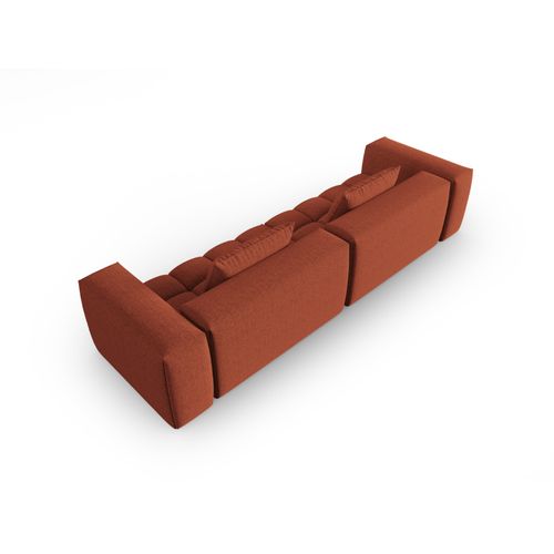 Canapé Modulable "lorella" 5 Places En Tissu Structurel Corail