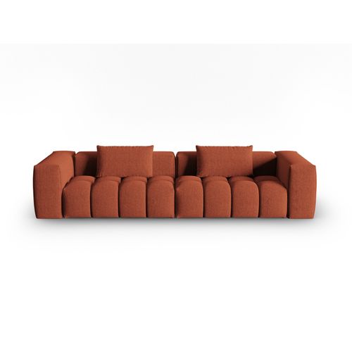 Canapé Modulable "lorella" 5 Places En Tissu Structurel Corail