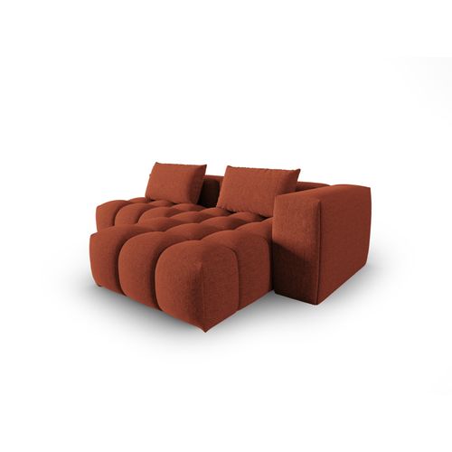 Canapé D'angle Droit Modulable "lorella" 3 Places En Tissu Structurel Corail