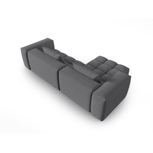 Canapé D'angle Gauche Modulable "lorella" 3 Places En Tissu Structurel Gris