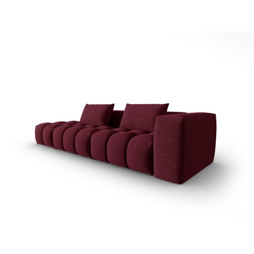 Canapé Modulable Gauche "lorella" 3 Places En Tissu Structurel Bordeaux