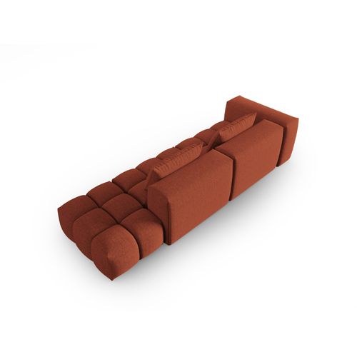 Canapé Modulable Droit "lorella" 3 Places En Tissu Structurel Corail