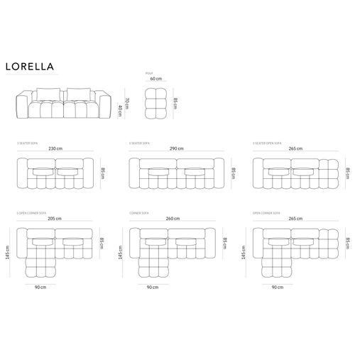 Canapé Modulable Droit "lorella" 3 Places En Tissu Structurel Corail
