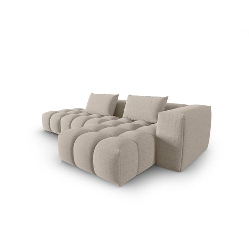 Canapé D'angle Droit Modulable "lorella" 4 Places En Tissu Structurel Le Sable