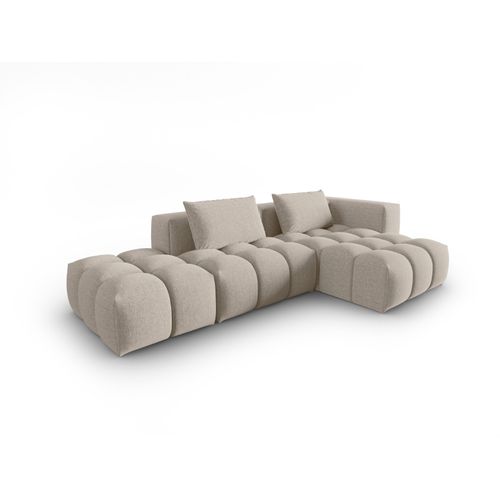 Canapé D'angle Droit Modulable "lorella" 4 Places En Tissu Structurel Le Sable